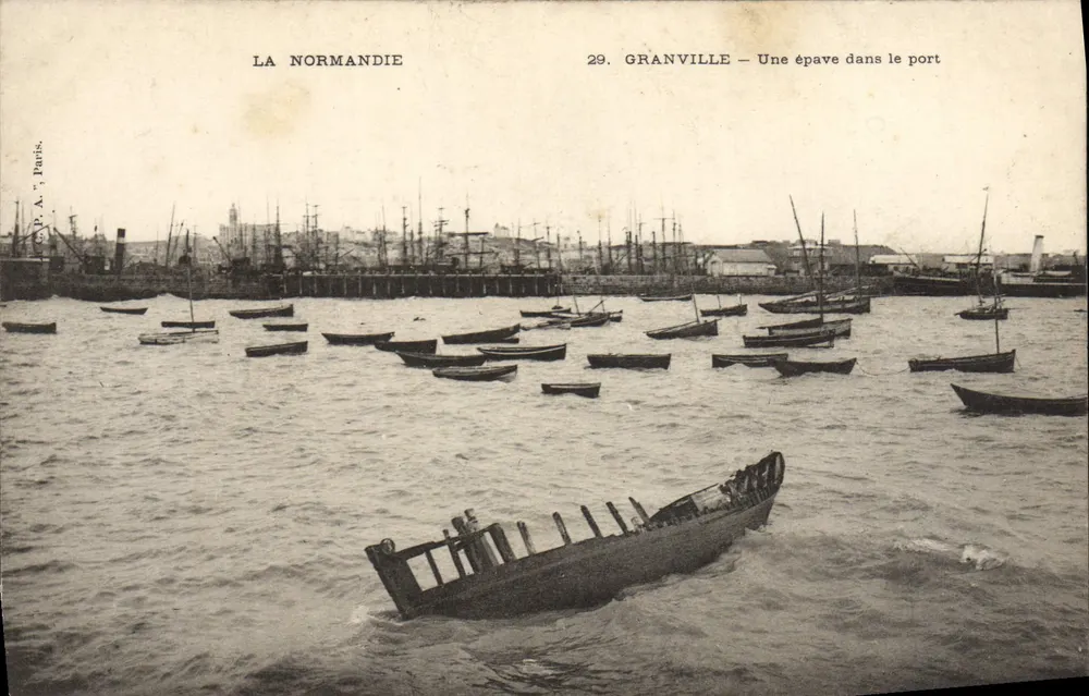 Granville — Um navio encalhado no porto — La Normandie, n°29 - Frente