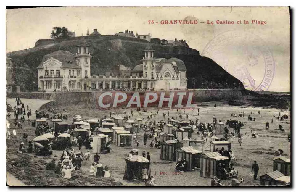 Granville — Das Casino und die Strandpromenade — J. Puei, phot. - Vorderseite