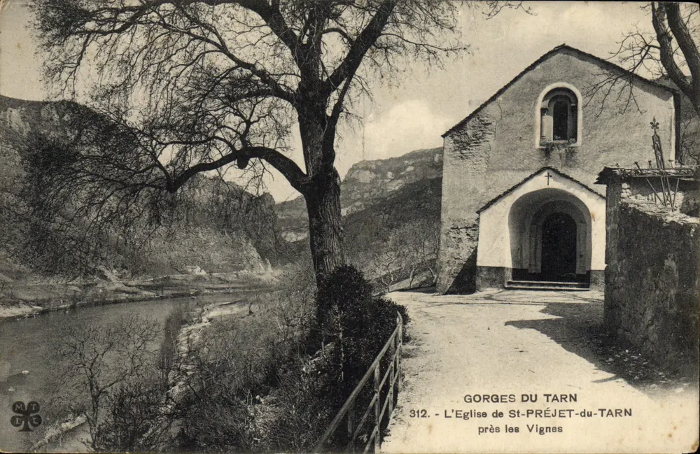 Tarn-Gorges — Die Kirche von St-Préjet-du-Tarn bei den Weinbergen — Tarn-Gorges, n°312 - Vorderseite