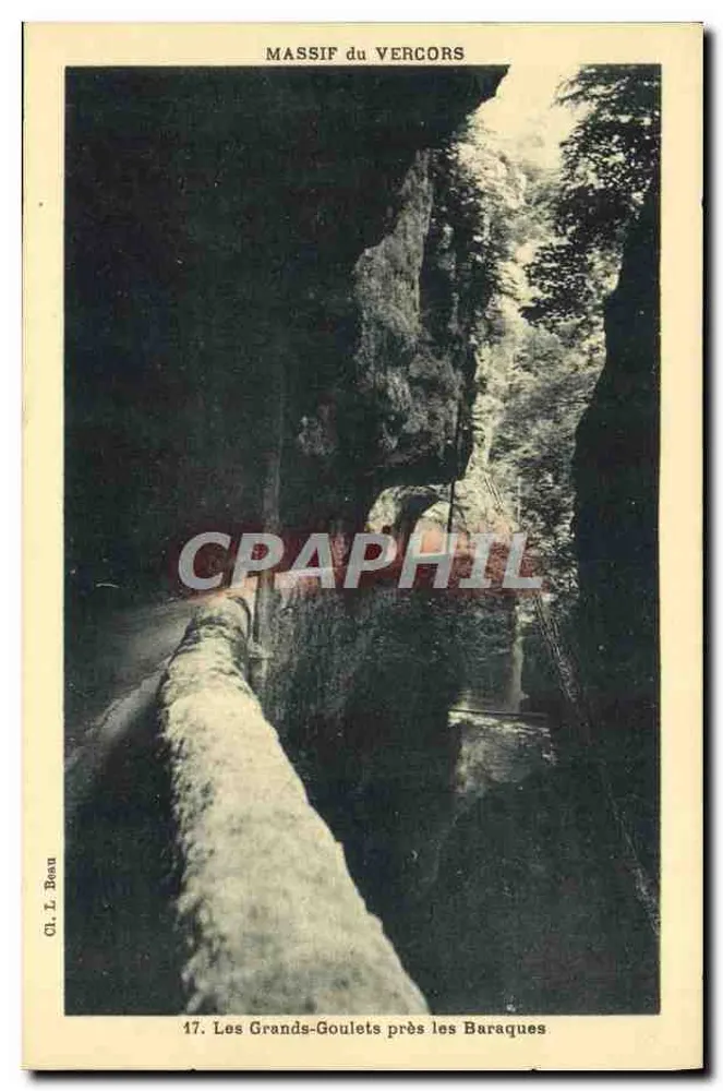 Massif du Vercors — Les Grands-Goulets nahe Les Baraques — Cl. I. Beau, n°17 - Vorderseite