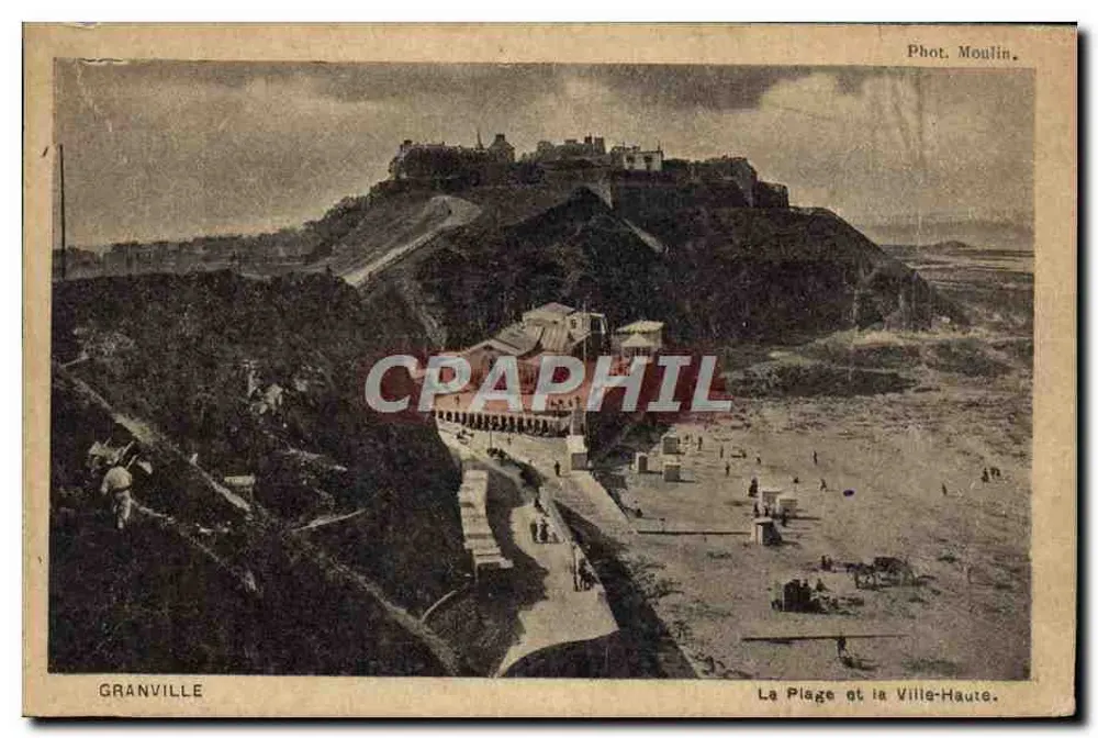Granville — Die Küste und die Oberstadt — Fot. Moulin - Vorderseite