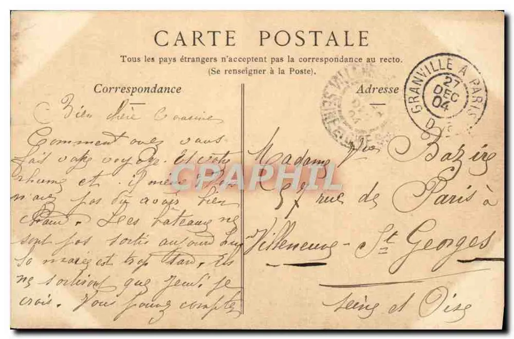 Granville — La Haute ville, Nordseite — unbekannter Verlag, n°6 - Rückseite