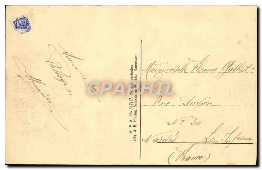 Rotterdam Bergsingel — trem n°147 — editor J.B. Harting, n°31717 - Verso