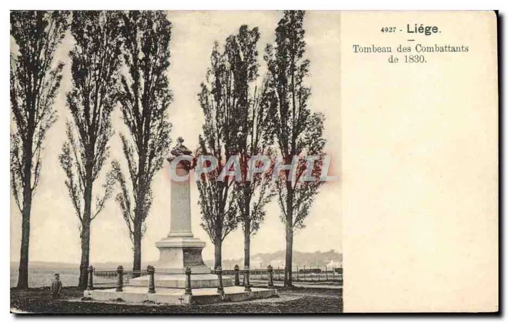 Túmulo dos Combatentes de 1830 — Liège — Edição Heintz-Jatouil, n° 4927 - Frente