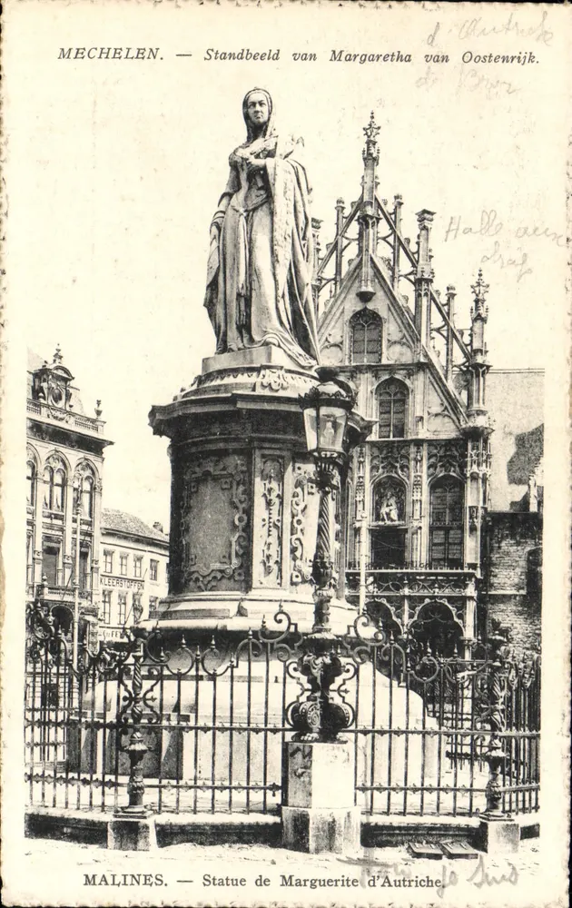Mecheln — Statue der Margarethe von Österreich — Kleerstofpen - Vorderseite