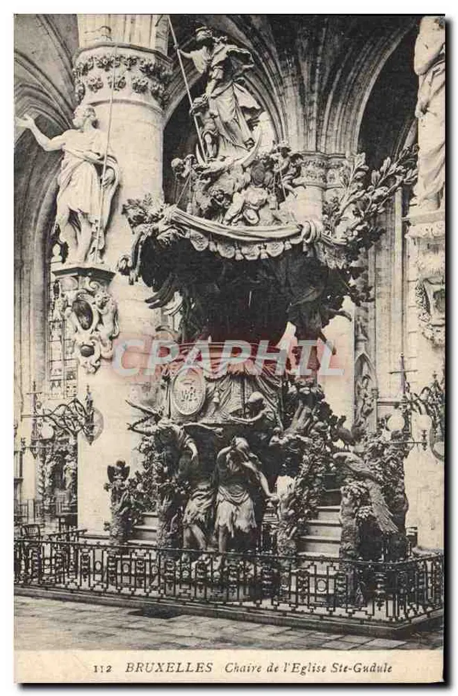 Brüssel — Kirchenstuhl der Kirche Saint-Gudule — unbekannter Verlag, Seriennummer 112 - Vorderseite