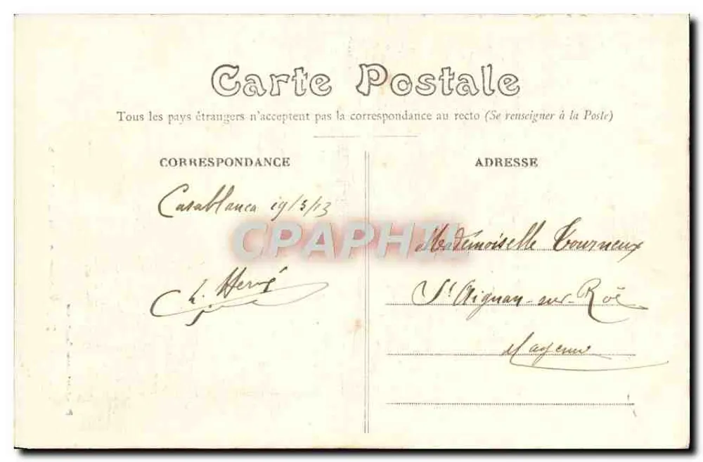 Fès — Aqueduto perto de Bab-Djedh — P. Gréberi foto Casablanca - Verso