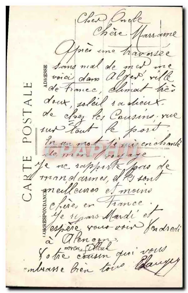 ALGER — La Moschea e il Palazzo Consolare — Vaucalare - Verso