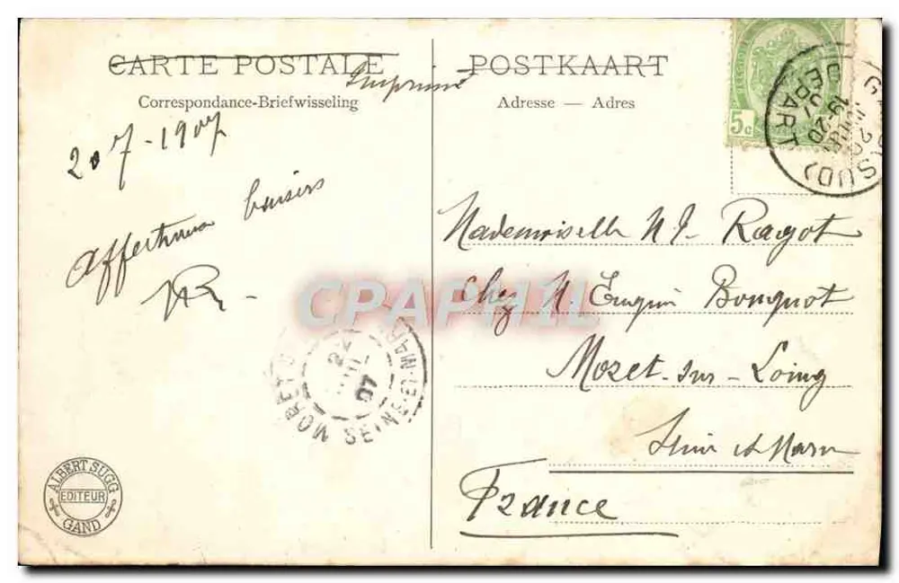 Gand - Panorama vom Podestal der Burg der Grafen - Serie I N. 337 - Rückseite