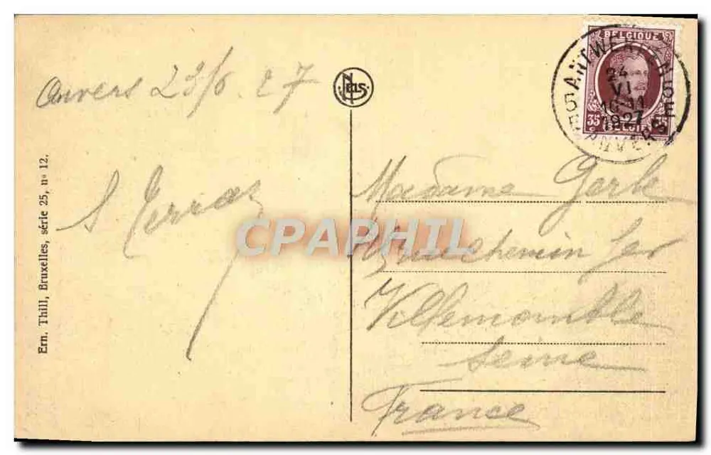 Anvers — Wejście na ulicę Leys — wydawca Thill, seria 25, nr 12 - Rewers