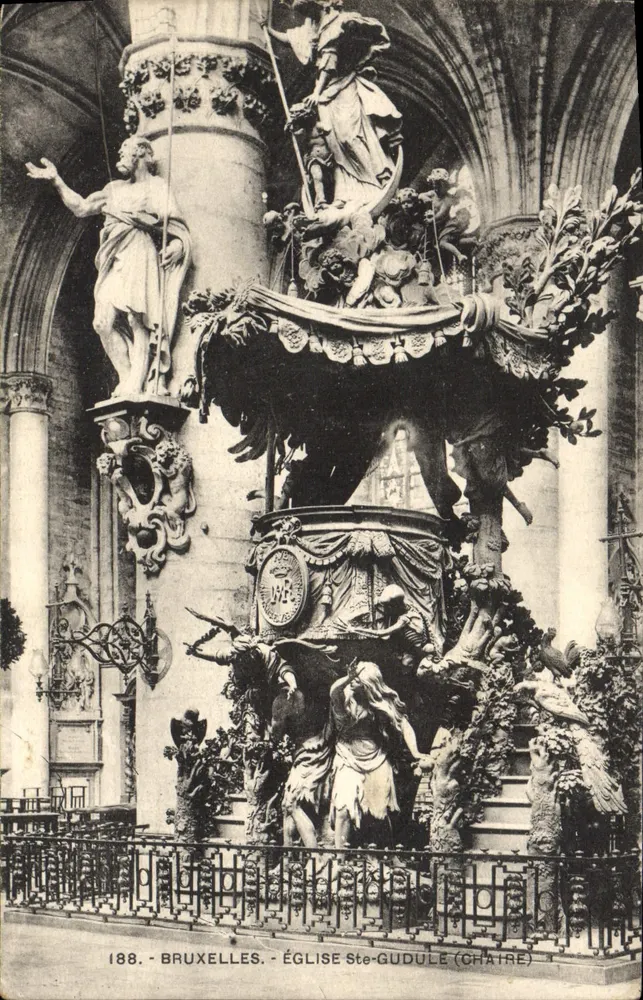 Igreja de Santa Gudula — Cadeira — Bruxelas - Frente