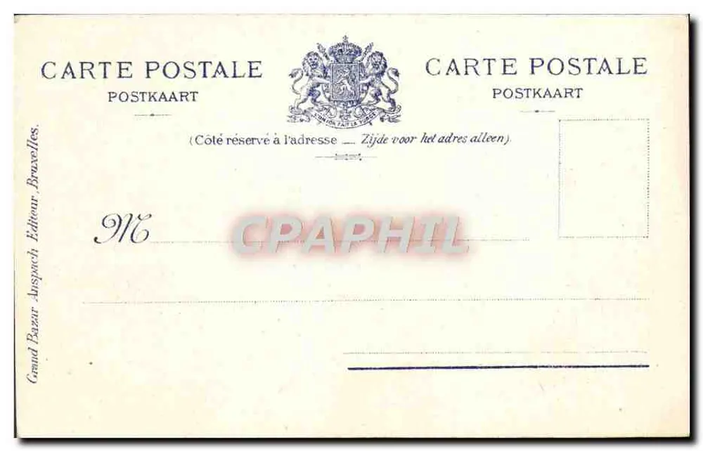 Bruxelas — O Monumento Léopold I. — Editor Canud Bazar, n°51 - Verso