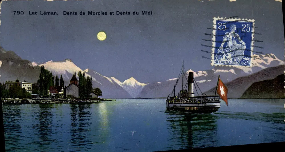 Lac Léman — Zähne von Morcles und Zähne des Mittags — Phototypie Co. Neuchâtel n°790 - Vorderseite
