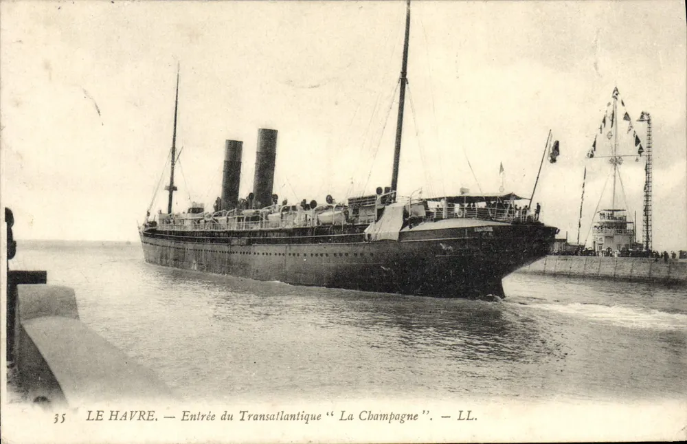 Le Havre — Einfahrt des Transatlantik-Schiffes "La Champagne" — LL. n°35 - Vorderseite