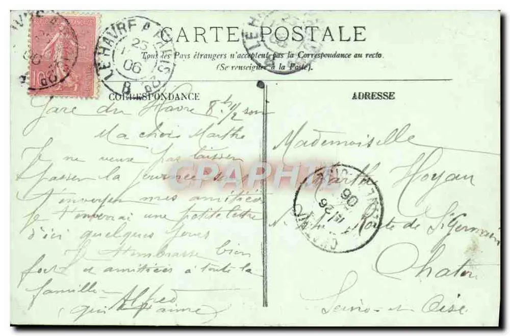 Le Havre — Einfahrt des Transatlantik-Schiffes "La Champagne" — LL. n°35 - Rückseite