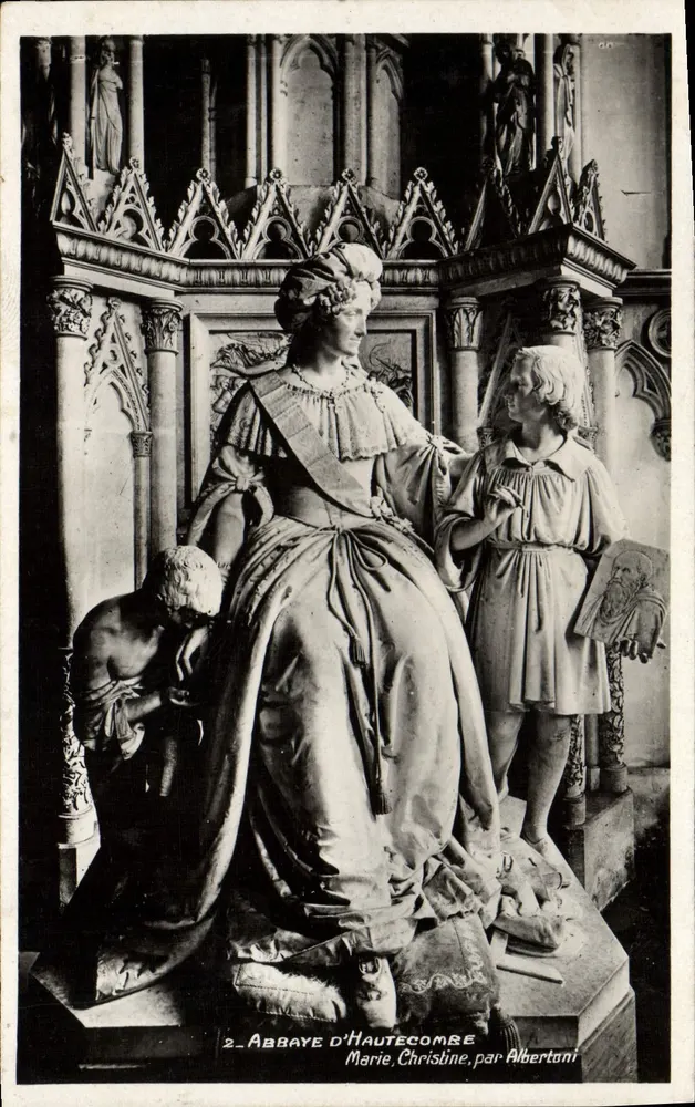 Statue de Marie-Christine à l'Abbaye d'Haute-combe — par Albertani - Recto