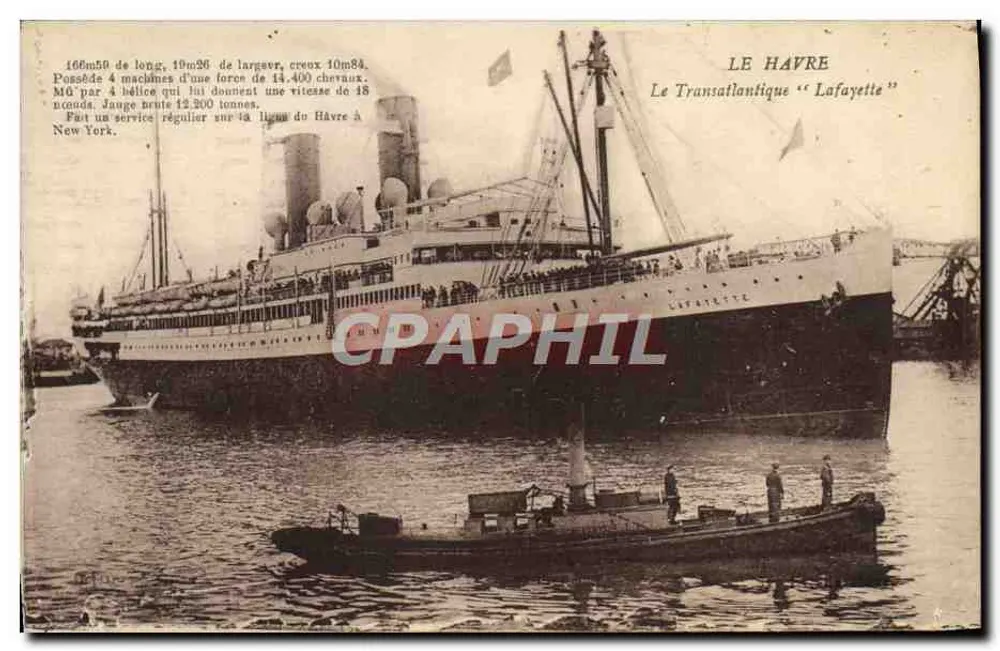 Le Havre — Le Transatlantique "Lafayette" — éditeur non identifié - Recto
