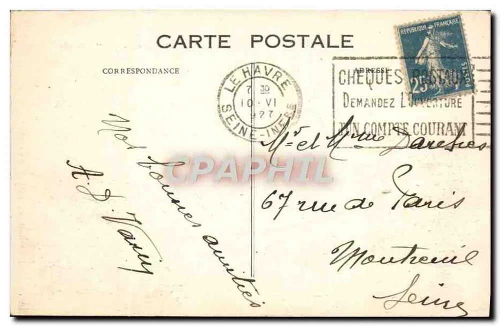 Le Havre — Le Transatlantique "Lafayette" — éditeur non identifié - Verso