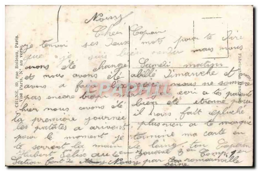 Soldado em uniforme de campanha — cena de acampamento — REX 4044 - Verso