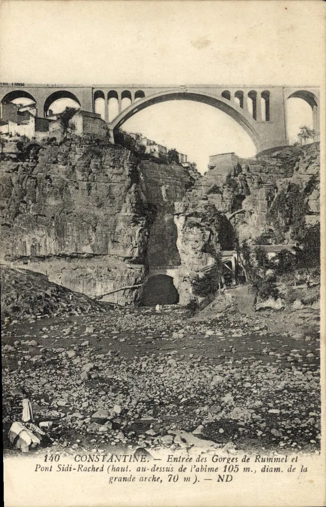 Costantinopoli — Entrata delle Gorge di Rummel e Ponte Sidi-Rached — Editore ND, n° 140 - Recto