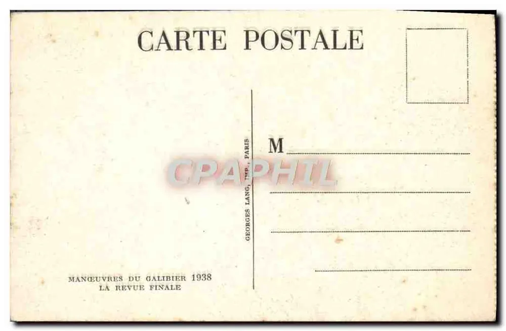 Manöver des Galibier — Die letzte Revue — Georges Lang, Paris - Rückseite