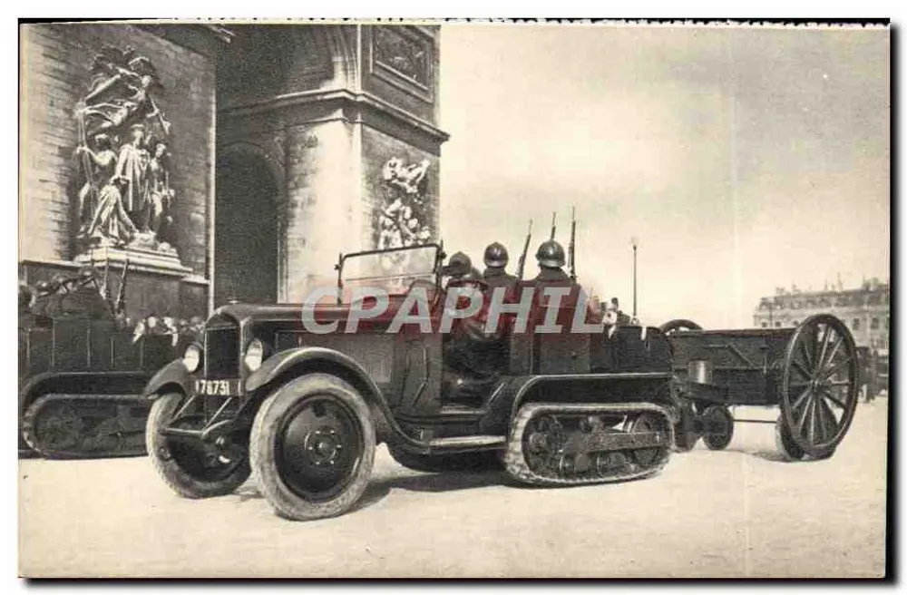 Motorisierte Artillerie vor dem Arc de Triomphe — Georges Lang, imp. Paris - Vorderseite