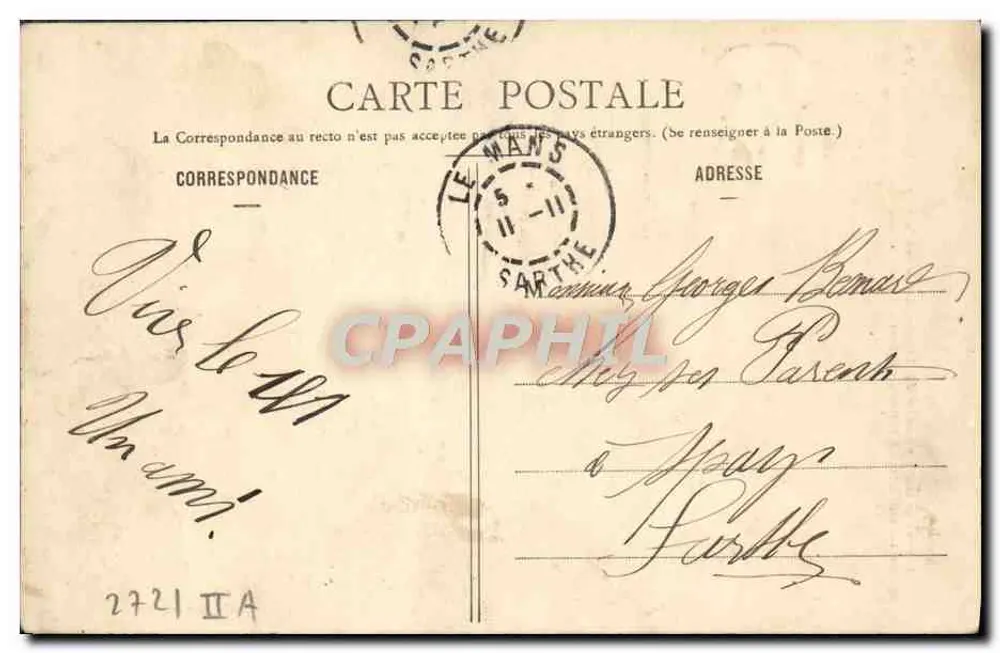Soldado Lapatte — punição por caricaturas militares — Fototipo A. Beauregard & Cie, Manvy - Verso