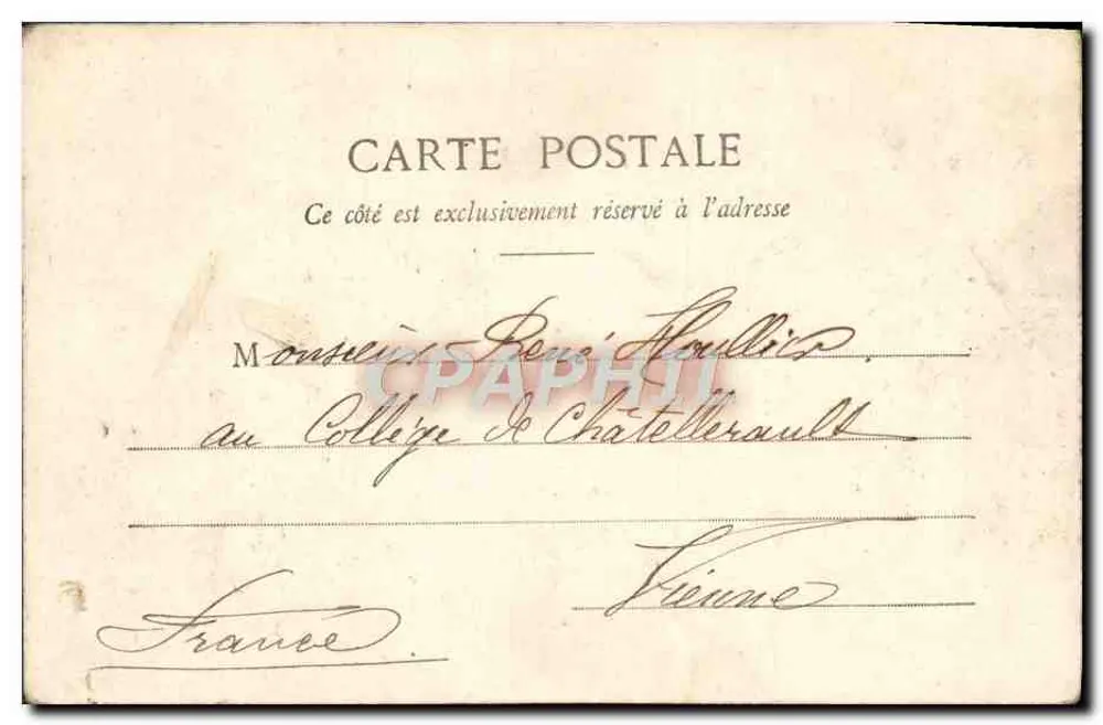 La Gourdede de l'Escouade — portrait en costume de comédien — Photographe A. Beauregard & Cie, Nancy - Verso