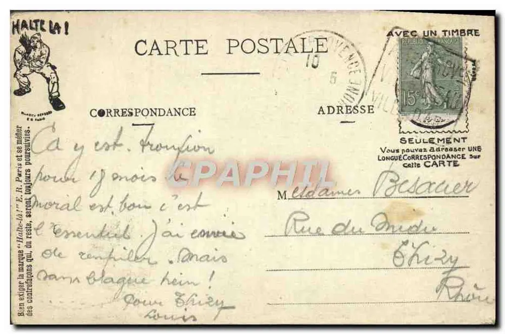 In der Küche — Militärszenen — E. R. Paris — Modell eingetragen n° 18851 - Rückseite