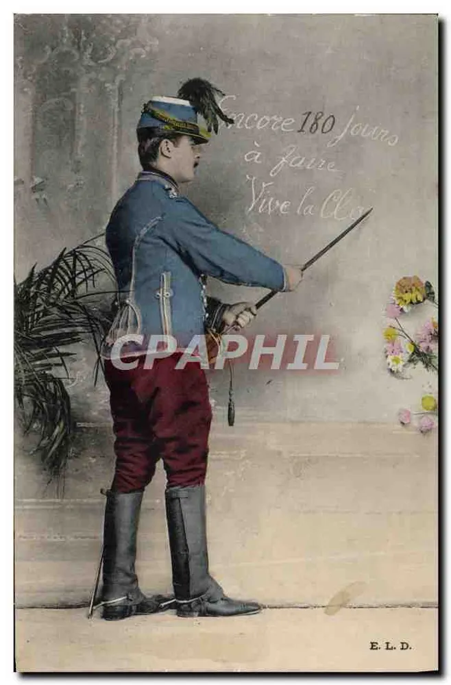 Soldat en uniforme — 180 jours à faire — E. L. D. - Recto