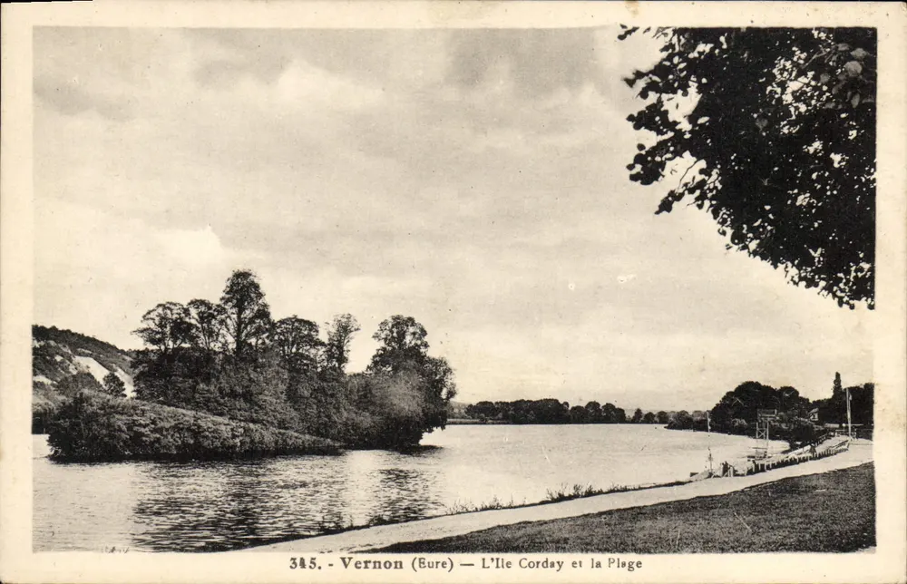 Vernon (Eure) — L'Île Corday e la Spiaggia - Recto