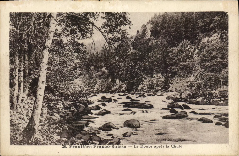 Französisch-schweizerische Grenze — Der Doubs nach dem Sturz — Édition Diard, Toulouse - Vorderseite