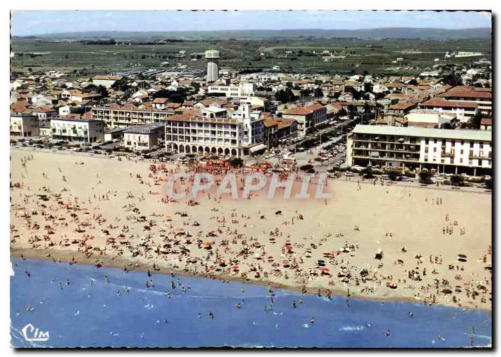 Valras-Plage (34) — Vue aérienne de la plage et du front de mer — Cim - Frente