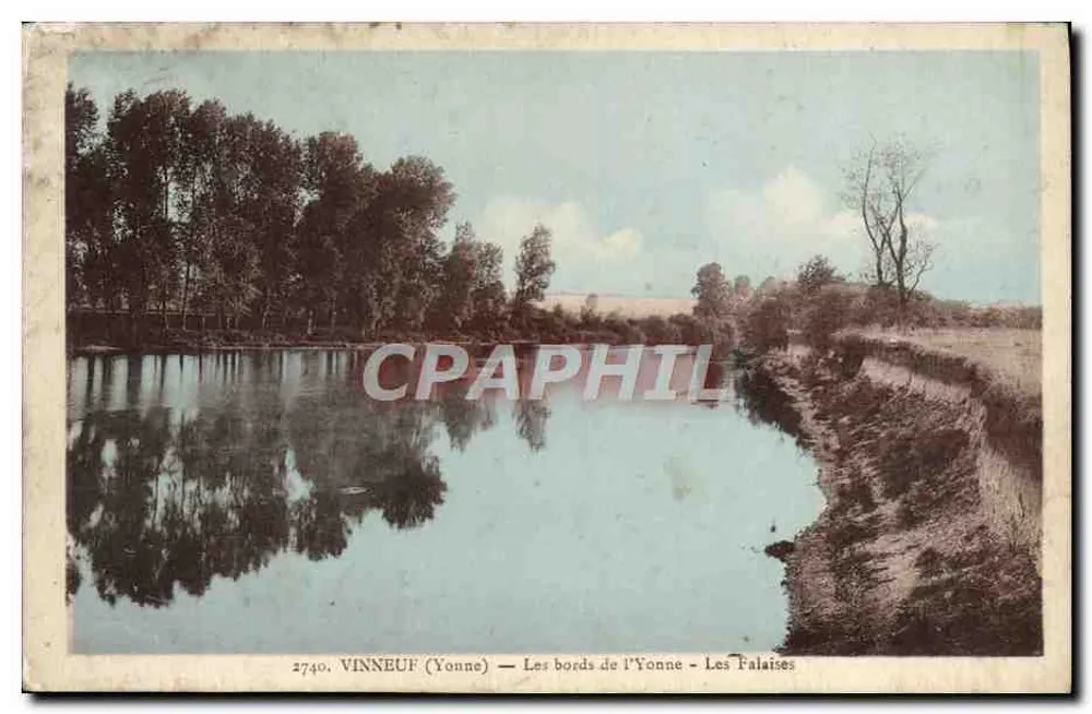 Vinneuf (Yonne) — Les bords de l'Yonne — Les Falaises — éditeur E. Mignon - Recto