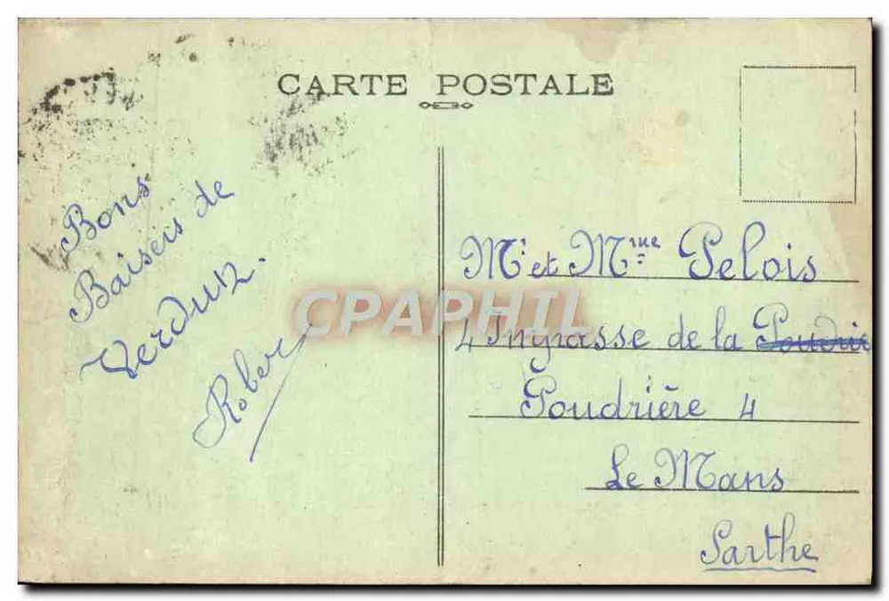 Fort de Vaux — combats da Primeira Guerra Mundial — editor desconhecido - Verso
