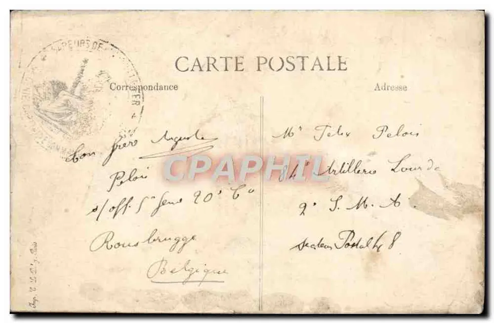 Rousbrugge-Haringhe — Escola Comunal de Meninos — Ed. Allacert, irmão e irmã - Verso