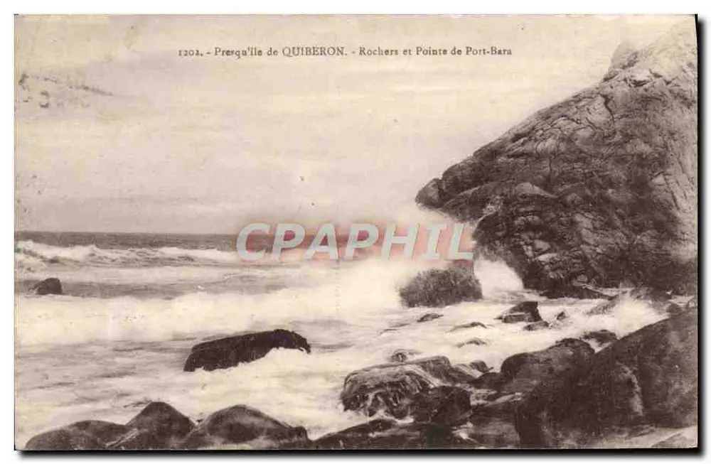 Presqu'île de QUIBERON - Felsen und Pointe de Port-Bara — n° 1202 - Vorderseite