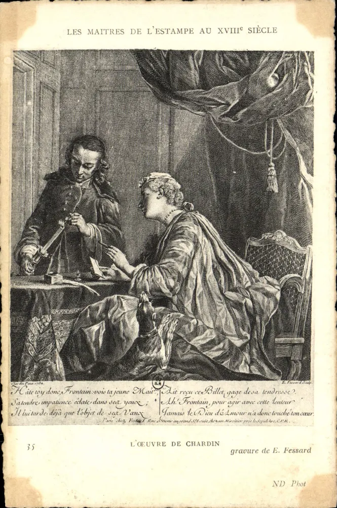 Os Mestres da Gravura no Século XVIII — A Obra de Chardin, gravura de E. Fessard - Frente