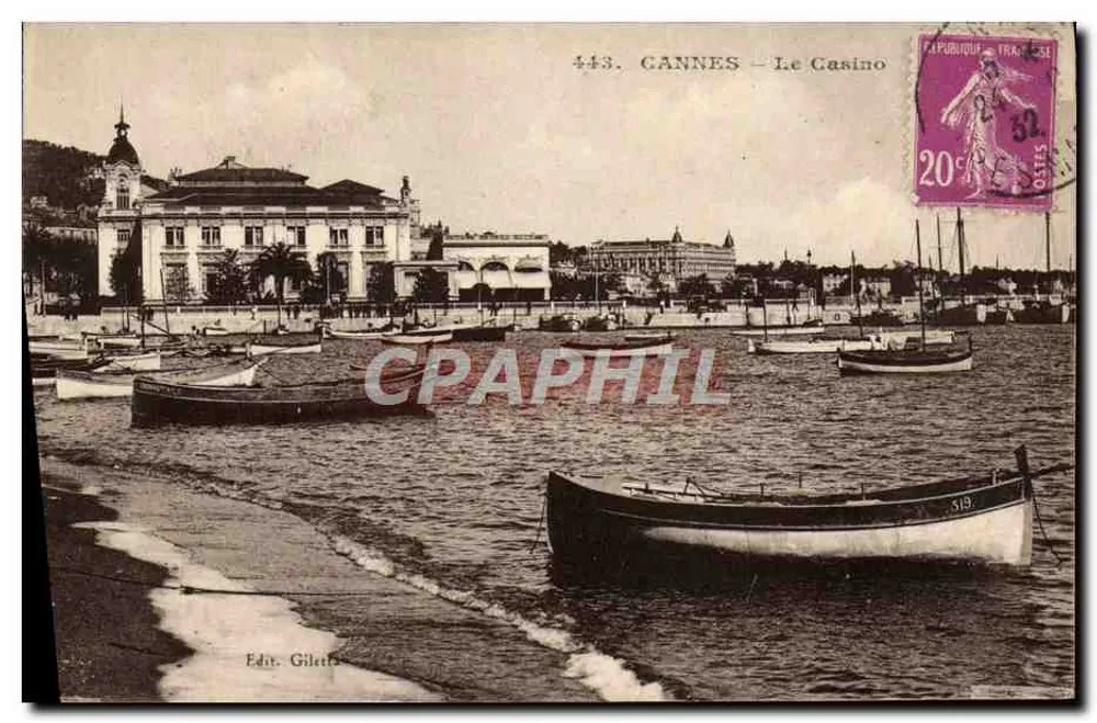 CANNES — O Casino — Editor Gilletta, n° 443 - Frente