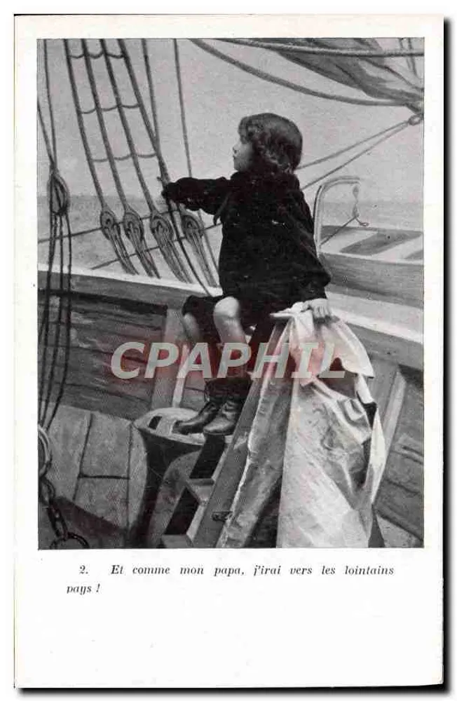 Kind auf einem Boot — Ansichtskarten-Serie — Verlag Carie Postale - Vorderseite