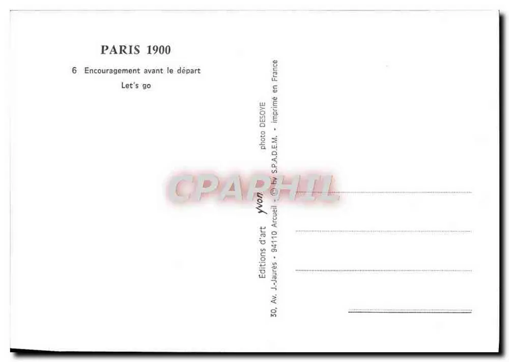 Paris 1900 — Aufbruchsermutigung — Editions J. Jaures - Rückseite