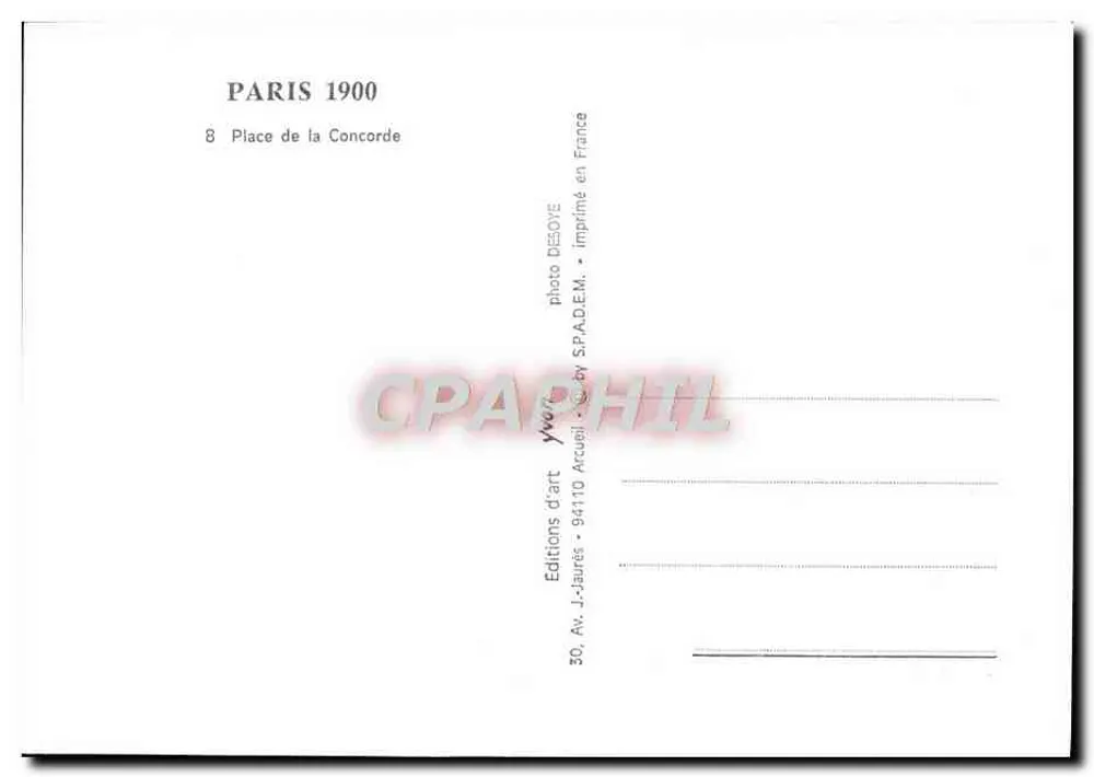 कॉन्कोर्ड प्लेस — पेरिस 1900 — जे-जॉर्स के संस्करण - पीछे