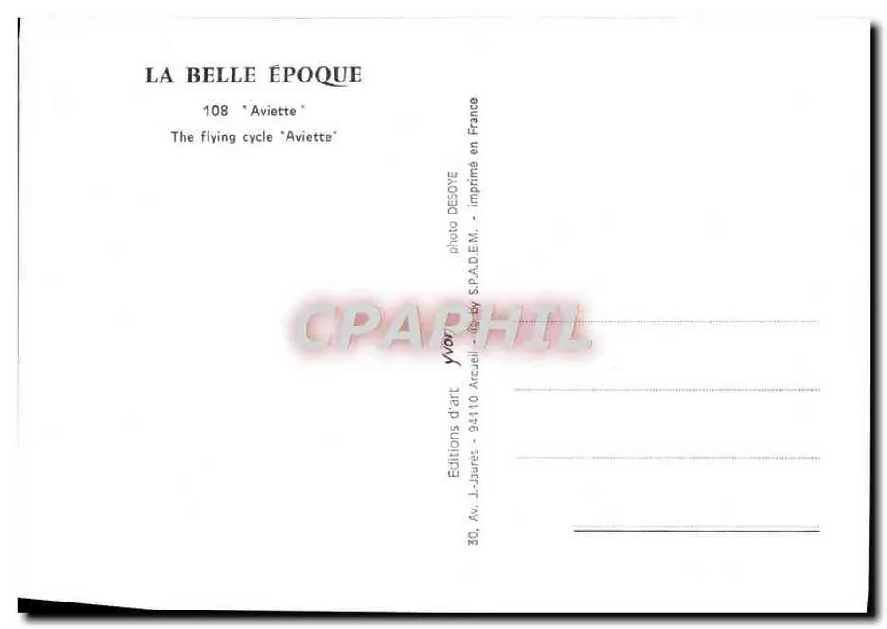Aviette — Il velivolo volante — Edizioni d'arte J.-Jaures - Verso