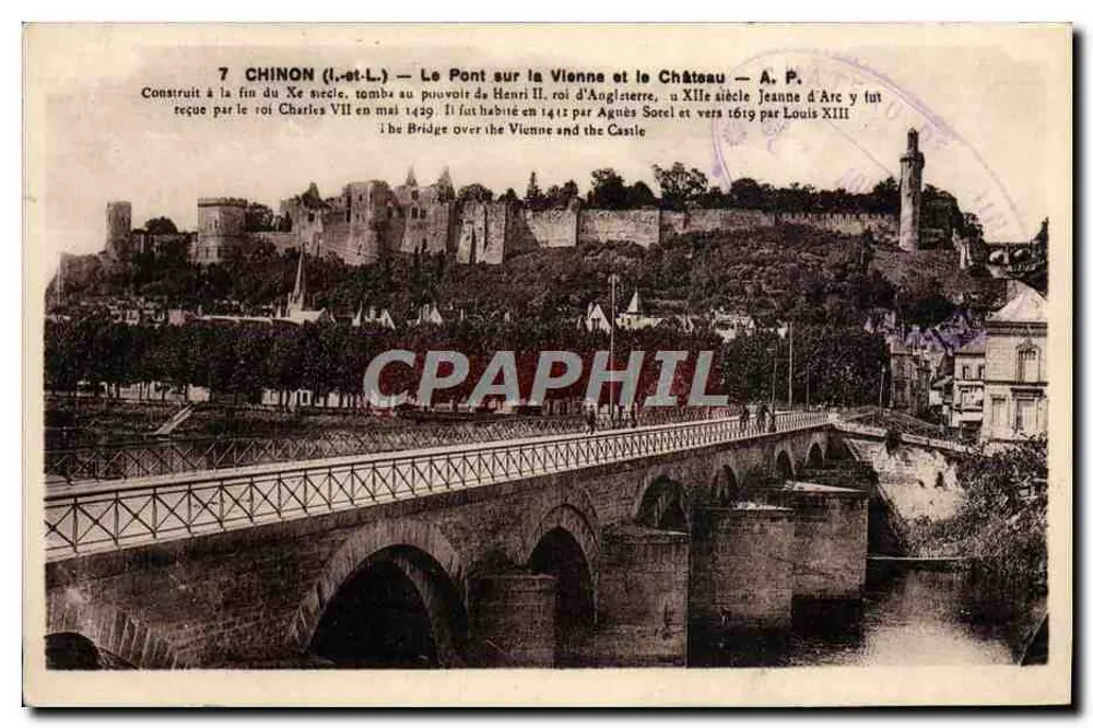 Chinon (Loire-Atlantique) — Le Pont sur la Vienne et le Château — A.P. - Recto