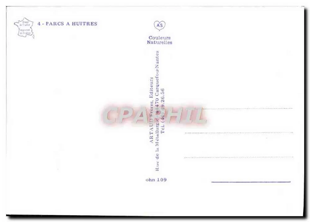 Kultura mięska — Francja — wydawca ARTAUD Frères, Nantes, nr 109 - Rewers