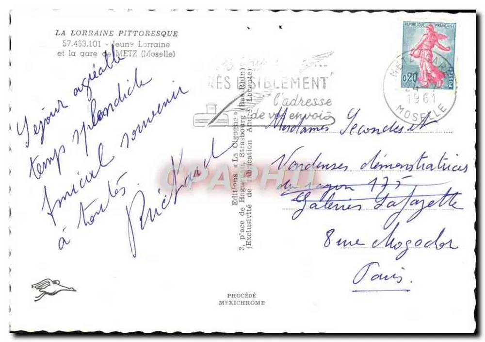 Estación de Metz — Joven Lorena (Mosela) — Ediciones « La Lorena Pittoresca » - Reverso