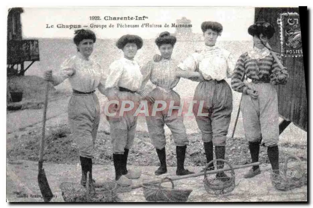 Le Champus — Gruppe von Oyster Fishers von Marennes — Charente-Inférieure, 1922 - Vorderseite