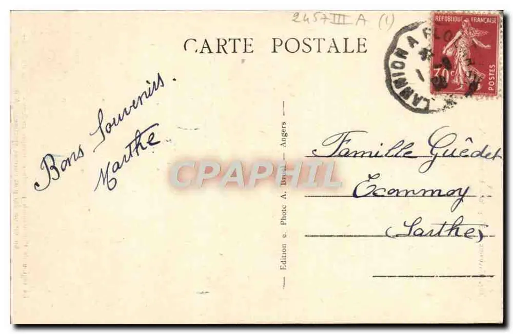 Arredores de Trégastel - Ploumanach (Côtes-du-Nord) - Le Bélier - Verso