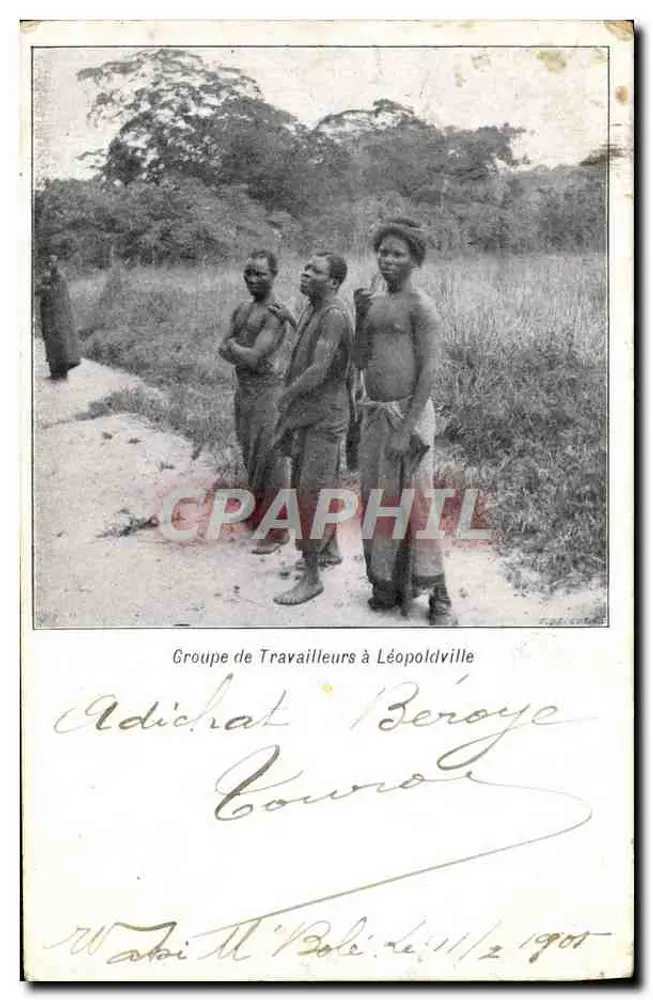 Gruppe von Arbeitern in Léopoldville — Adichat Beroye — Sammlung « Le Congo » - Vorderseite