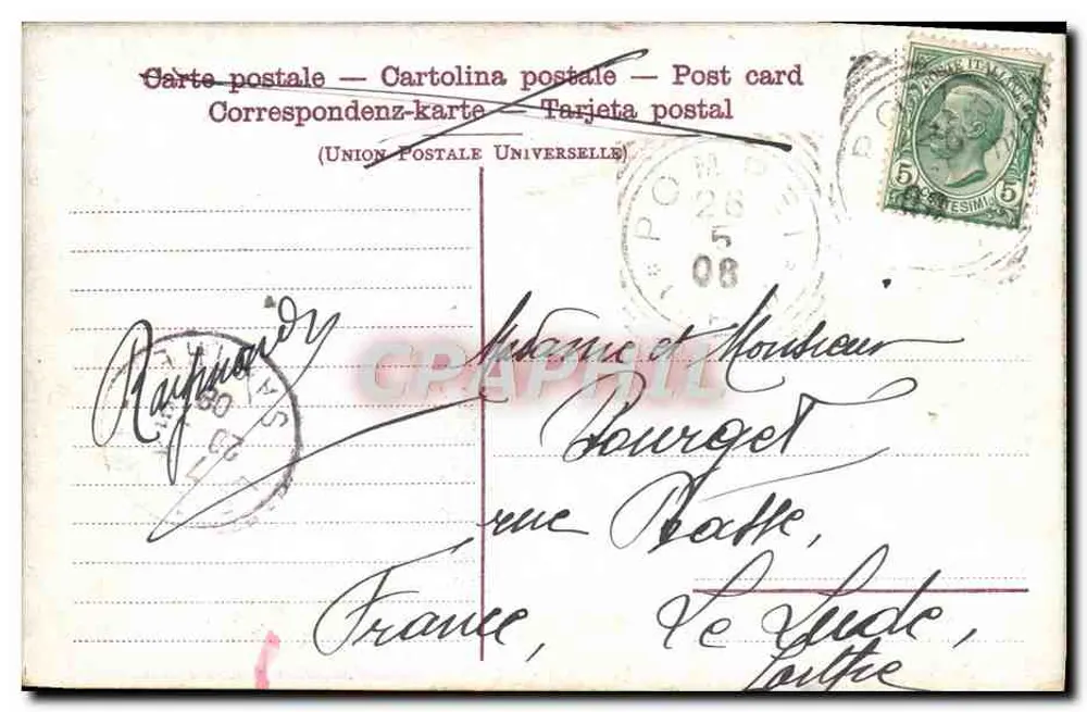 Ausbruch des Vesuvs 1906 — Stazione superiore funicolare Cook — Verlag unbekannt - Rückseite